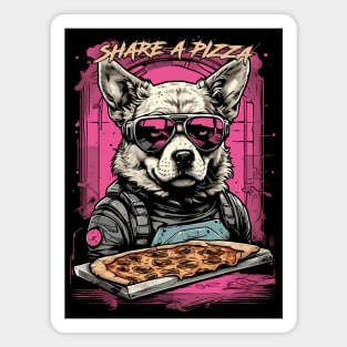 Share a Pizza Cyberpunk Dog Magnet
